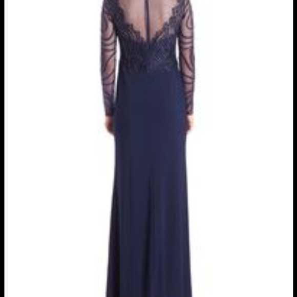 Basix black label navy embellished illusion gown - Picture 13 of 13